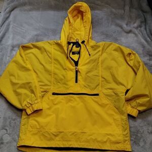 vintage mens windbreaker Size Medium Vantage Brand Yellow Pullover